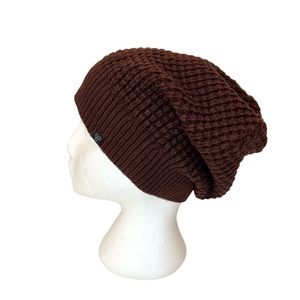 Aritzia Tna Slouchy Maroon Toque Waffle Knit Beanie